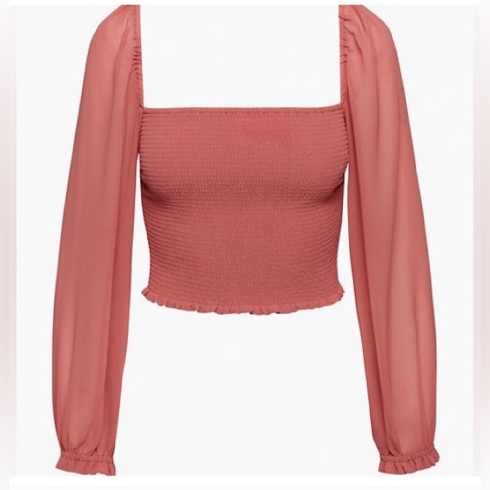 Aritzia Wilfred Saga Blouse in warm Sienna Red